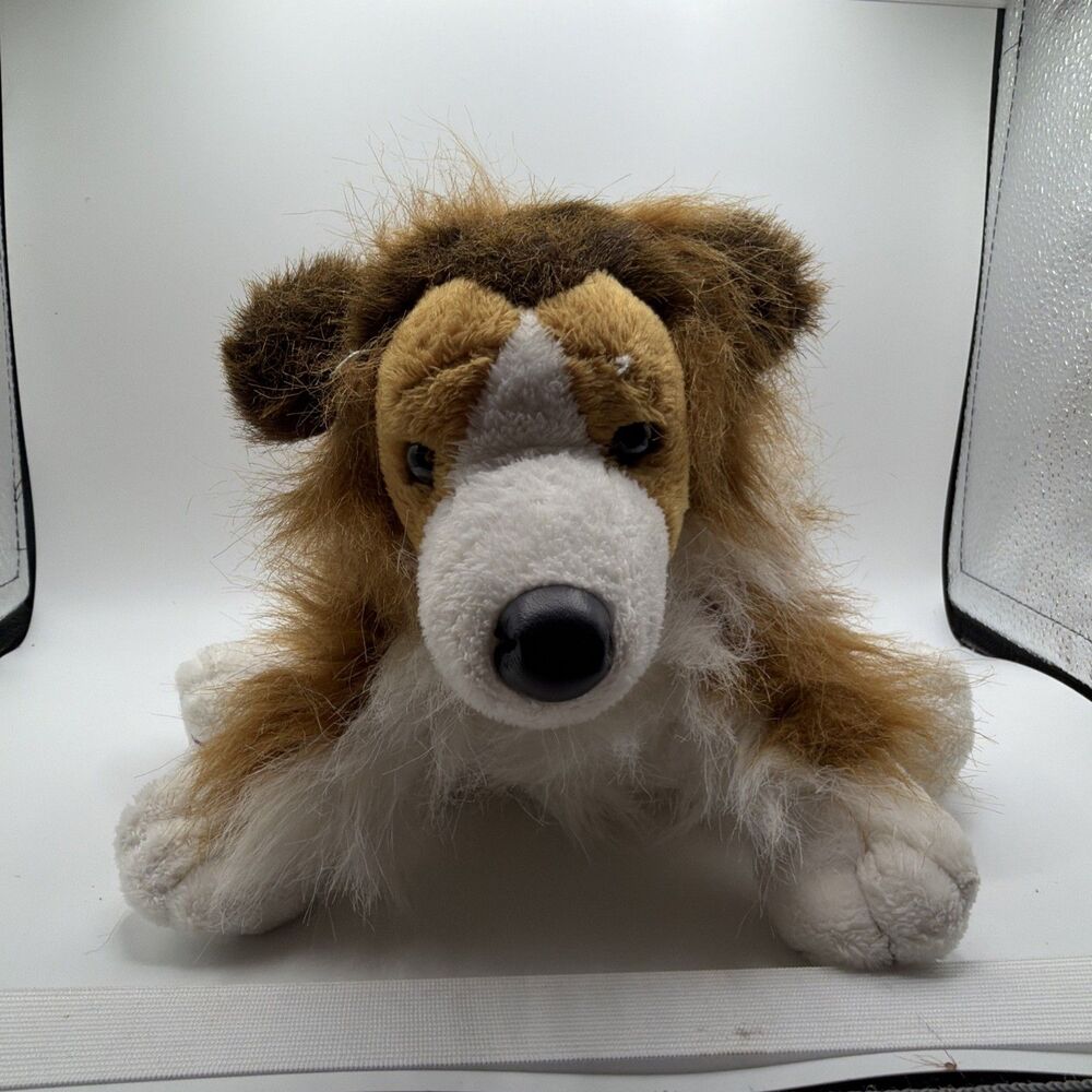 Ganz Webkinz Collie Dog Plush Stuffed Animal HM149 Brown White Toy No Code